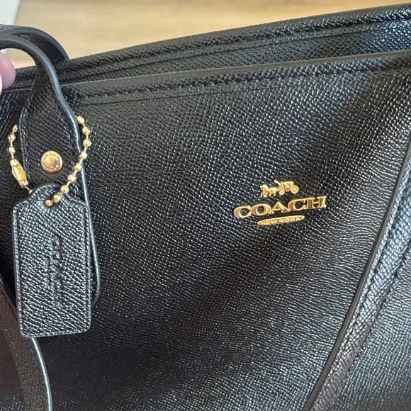 Coach Black Tote with Gold Accents - Picture 2 of 9